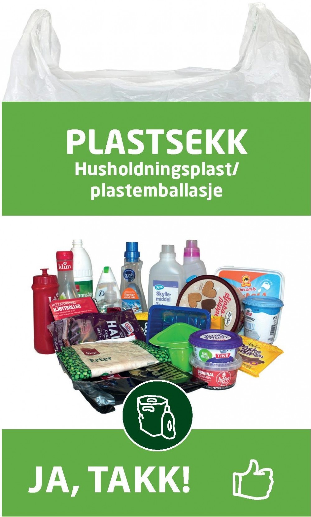 Plastsekk, husholdningsplast/plastemballasje